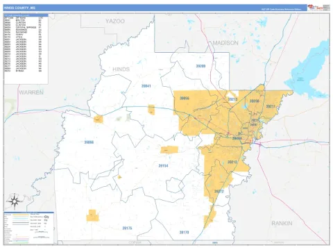 Hinds County, MS map