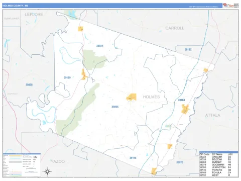 Holmes County, MS map