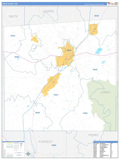 Jones County, MS map
