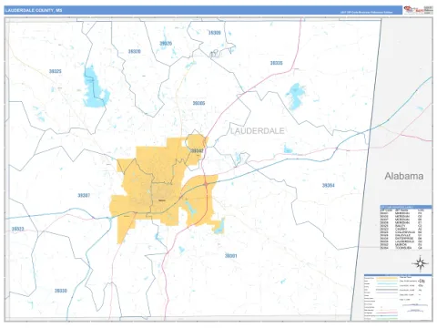 Lauderdale County, MS map