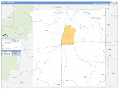 Lincoln County, MS map
