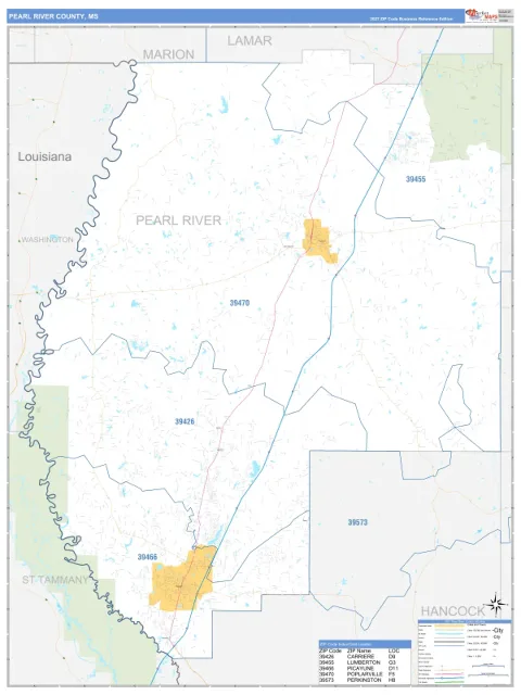 Pearl River County, MS map