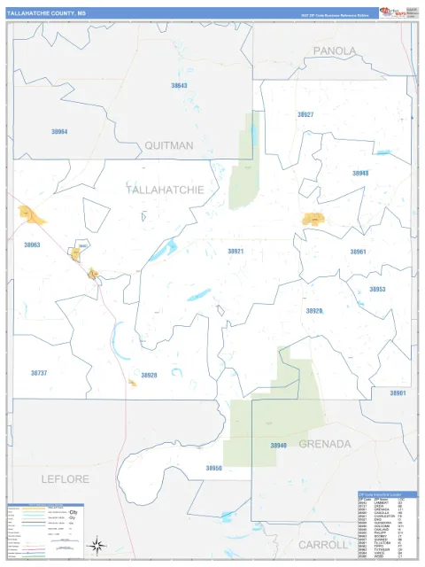 Tallahatchie County, MS map