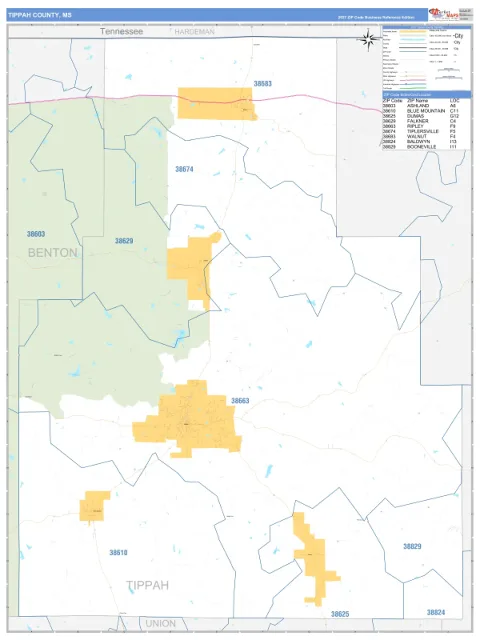 Tippah County, MS map