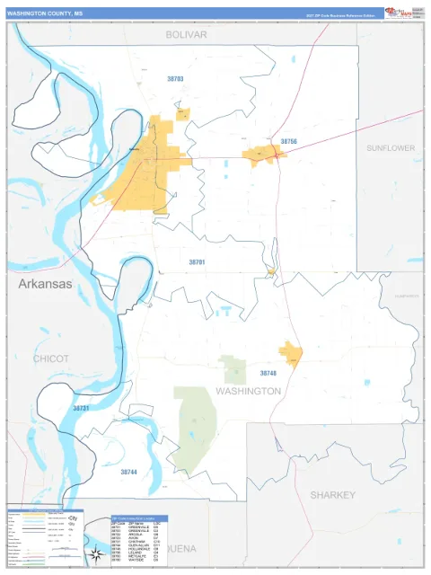 Washington County, MS map