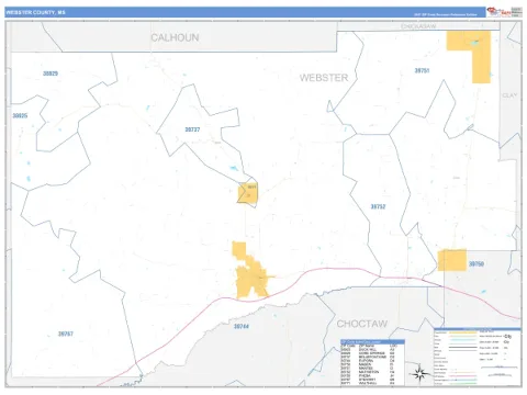 Webster County, MS map