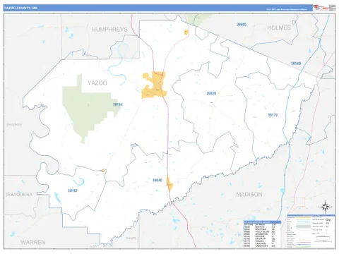 Yazoo County, MS map