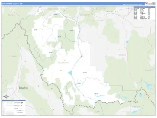 Beaverhead County, MT Business Reference style ZIP Code wall map