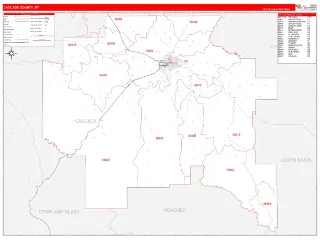 Cascade County, MT RedLine style ZIP Code wall map