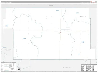 Daniels County, MT Classic style ZIP Code wall map