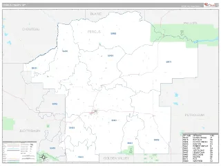 Fergus County, MT Classic style ZIP Code wall map