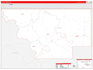 Glacier County, MT RedLine style ZIP Code wall map