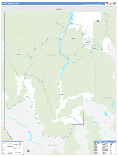 Lincoln County, MT map