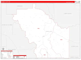 Meagher County, MT RedLine style ZIP Code wall map