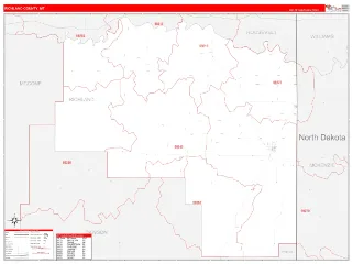 Richland County, MT RedLine style ZIP Code wall map