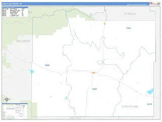 Wheatland County, MT Business Reference style ZIP Code wall map