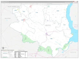 Bertie County, NC Classic style ZIP Code wall map