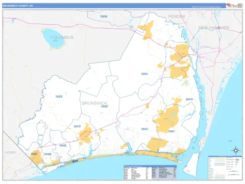 Brunswick County, NC map