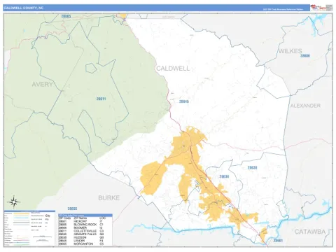 Caldwell County, NC map