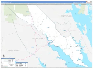 Camden County, NC Business Reference style ZIP Code wall map