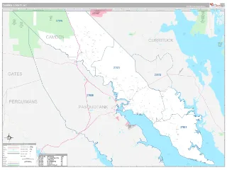 Camden County, NC Classic style ZIP Code wall map