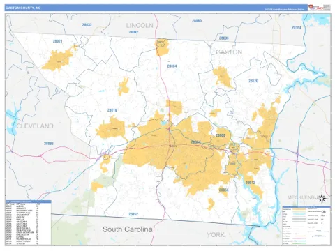 Gaston County, NC map