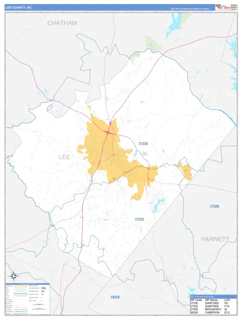 Lee County, NC map