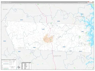 Lincoln County, NC Classic style ZIP Code wall map