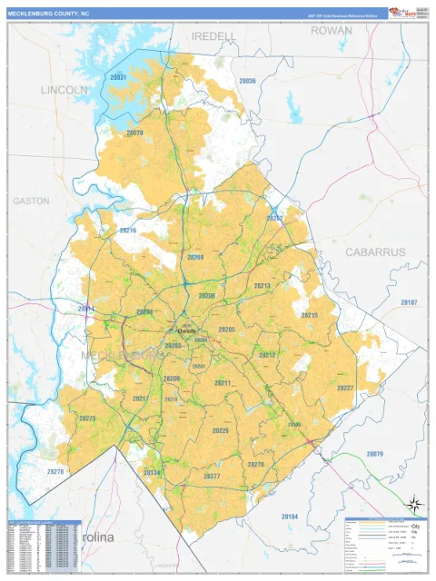 Mecklenburg County, NC map