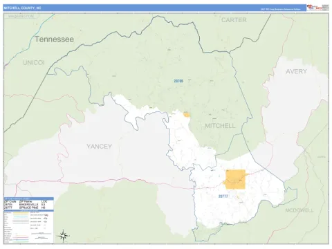 Mitchell County, NC map