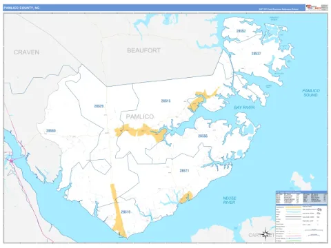 Pamlico County, NC map