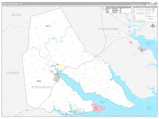 Perquimans County, NC Classic style ZIP Code wall map