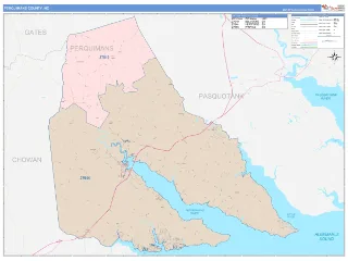 Perquimans County, NC ColorCast style ZIP Code wall map