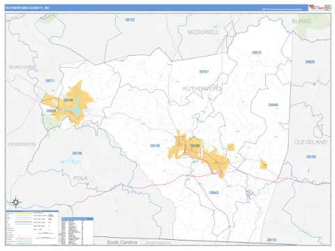 Rutherford County, NC map