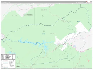 Swain County, NC Classic style ZIP Code wall map