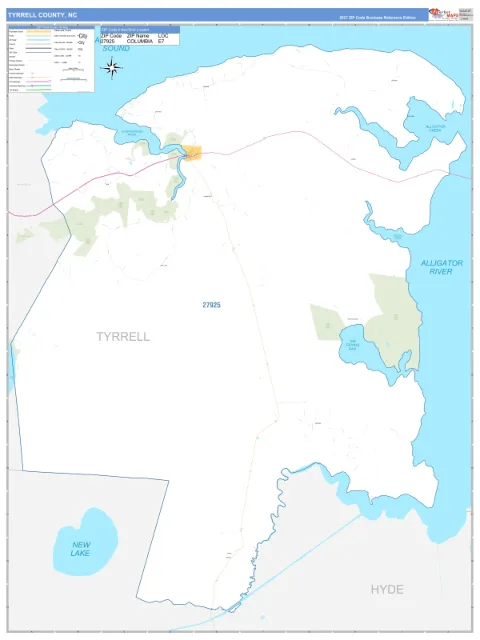 Tyrrell County, NC map