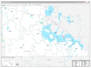 Benson County, ND Classic style ZIP Code wall map
