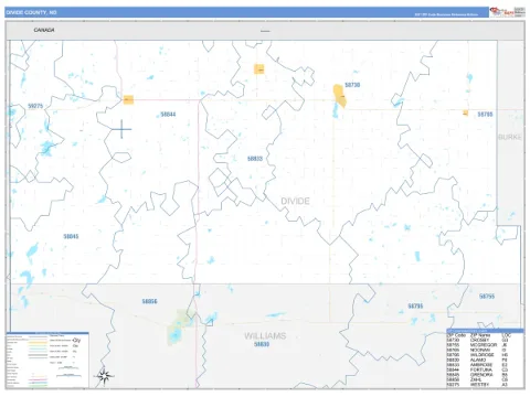 Divide County, ND map