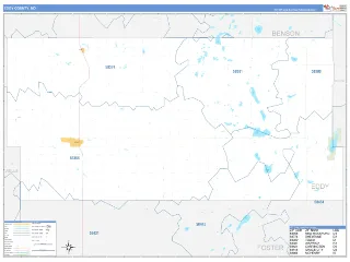 Eddy County, ND Business Reference style ZIP Code wall map