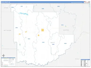 Grant County, ND Business Reference style ZIP Code wall map