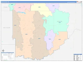 Grant County, ND ColorCast style ZIP Code wall map