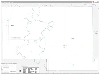 Hettinger County, ND Classic style ZIP Code wall map