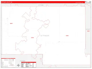 Hettinger County, ND RedLine style ZIP Code wall map