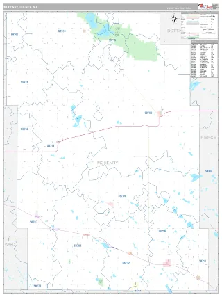 McHenry County, ND Classic style ZIP Code wall map