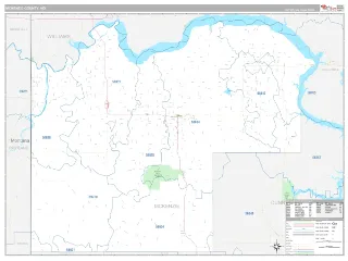 McKenzie County, ND Classic style ZIP Code wall map