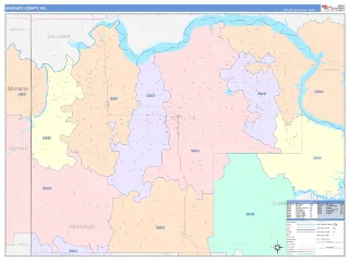 McKenzie County, ND ColorCast style ZIP Code wall map
