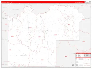 McKenzie County, ND RedLine style ZIP Code wall map