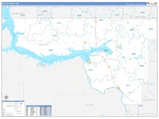 McLean County, ND Business Reference style ZIP Code wall map