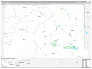 Sargent County, ND Classic style ZIP Code wall map