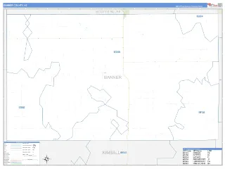 Banner County, NE Business Reference style ZIP Code wall map